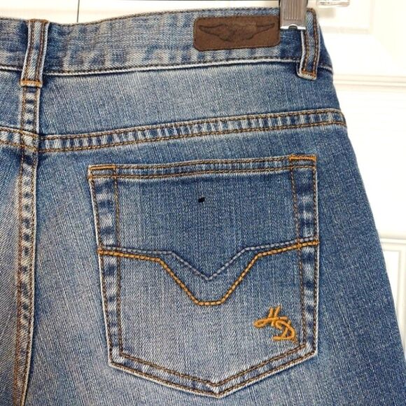 Harley-Davidson Cut-Off Cropped Raw Hem Jeans Sz 4 - Picture 4 of 7